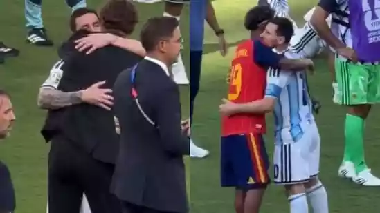 Ramos skips Spain's celebrations to console tearful Messi after Yamal's gesture