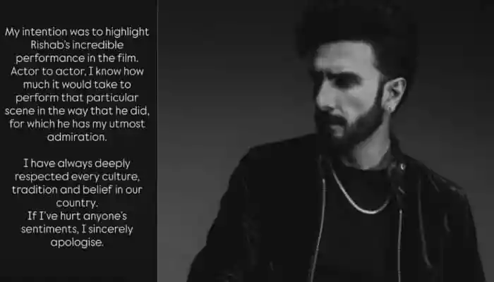 Ranveer Singh apologised after facing criticism for mimicking Rishab Shetty at the IFFI 2025 closing ceremony, clarifying he meant only to praise the actor's