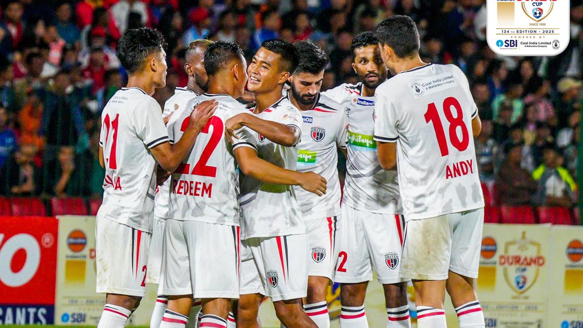 Redeem Tlang's long-range goal late in the first half helped defending champion NorthEast United FC get past local challenger Shillong Lajong FC 1-0 in the first semifinal of the 134th Durand Cup tournament at the Jawaharlal Nehru Stadium in Shillong on Tuesday.