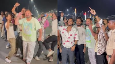 RJD leader and former Bihar deputy chief minister Tejashwi Yadav was recently seen dancing and making reels with youngsters on the newly-inaugurated Marine Drive in Patna. In the clips, Tejashwi is seen mimicking Hrithik Roshan's iconic moves and learning trending dance steps from local content creators, revealing a playful and relatable side of the political leader.