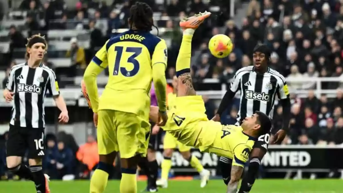 Cristian Romero turned chaos into catharsis for Spurs on Tuesday night, producing a last-gasp overhead kick to snatch a dramatic 2-2 draw against Newcastle at