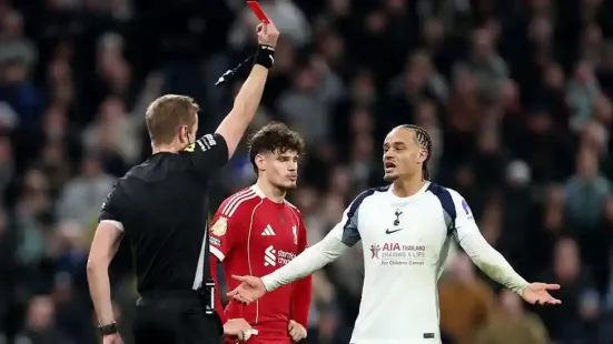 Cristian Romero would not have been sent off in </b>Tottenham</b>'s 2-1 Premier League loss to </b>Liverpool</b> if referee John Brooks