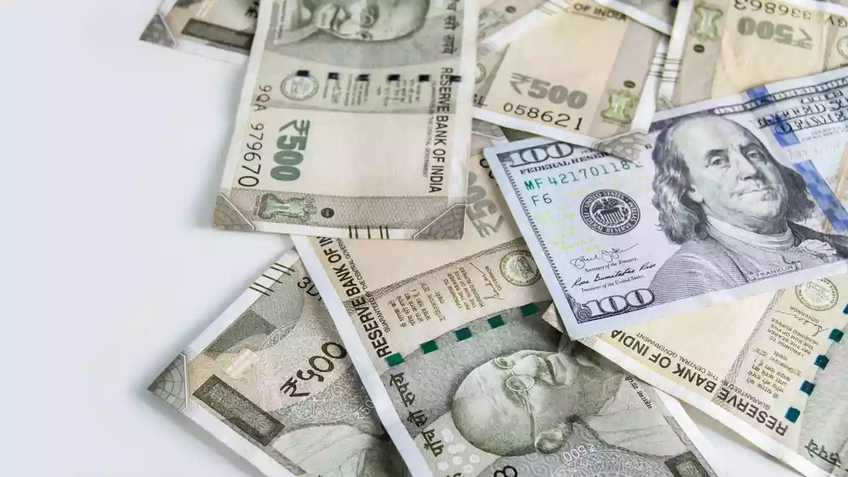 Rupee falls 26 paise to close at 90