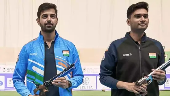 Youngster Samrat Rana clinched India's maiden gold in an Olympic event, winning the 10m air pistol with a total of 243.7 points at the ISSF World Championships