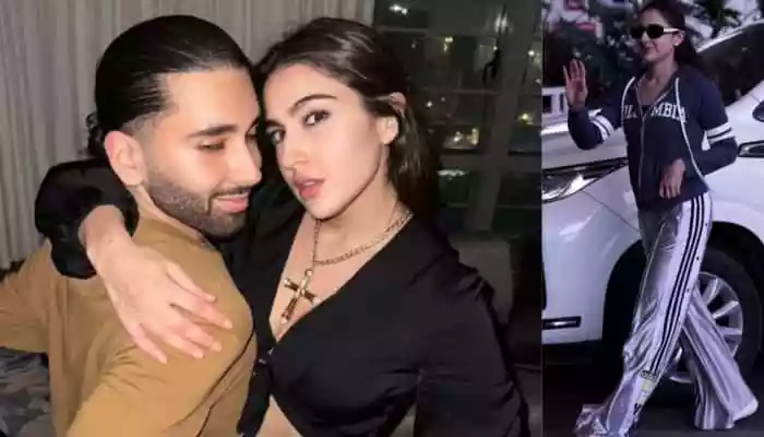 Sara Ali Khan was spotted at the airport in a sporty athleisure look, smiling for the paparazzi and appearing unfazed amid the ongoing social media controversy