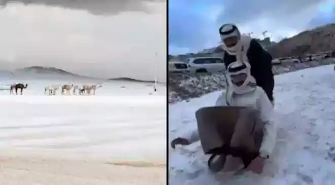 Saudi Arabia Sees First Northern Snow In 30 Years