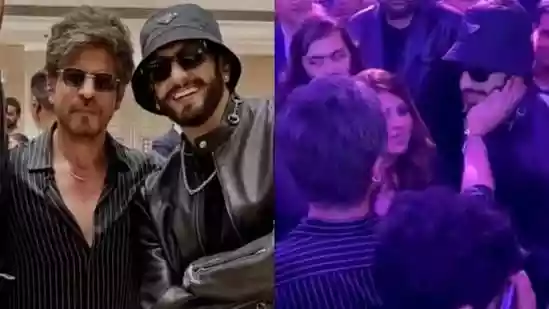 Shah Rukh lovingly touches Ranveer Singh's cheek at bash amid Dhurandhar success