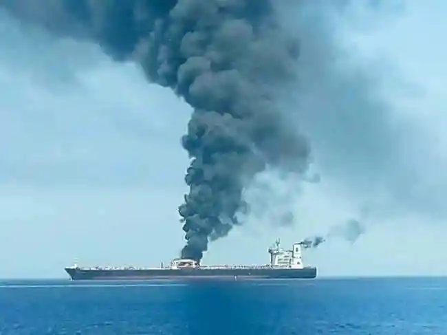Ship catches fire in Strait of Hormuz as US-Iran conflict escalates