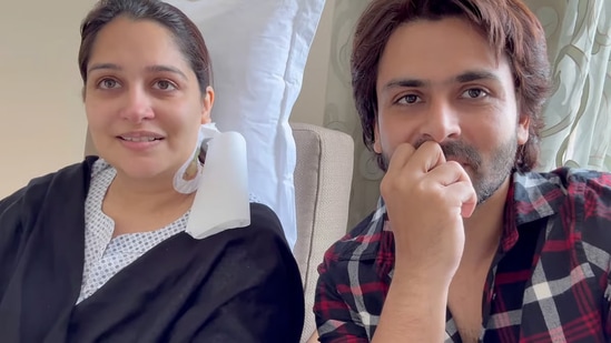 Shoaib Ibrahim shared a video on YouTube on Monday, in which he showed Dipika Kakar's first appearance on camera after surgery. Actor Dipika Kakar made an appearance on her husband Shoaib Ibrahim’s Vlog for the first time after undergoing a 14-hour-long surgery for her stage 2 liver cancer. She got emotional while giving an update about her health, saying she is recovering from the pain and is grateful for the outpouring of love and support. Also read: ‘Liver ka kuch portion cut kiya hai tumour ke saath’: Shoaib Ibrahim shares update on Dipika Kakar's cancer surgery