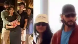 Actor Mahesh Babu is on a break from shooting for his upcoming film, SS Rajamouli's Varanasi. He was spotted leaving Hyderabad on Monday with his wife