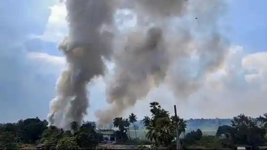 Six people, including four women, died and eight others were injured in a major explosion in a firecracker unit in Andhra Pradesh's B R Ambedkar Konaseema district on Wednesday afternoon, the police said. The incident happened at around 12.30 pm at Lakshmi Ganapathi Fire Works factory at V Savaram village of Rayavaram block, when the workers were engaged in the manufacture of firecrackers for the upcoming Diwali festival.Six people, including four women, died and eight others were injured in a major explosion in a firecracker unit in Andhra Pradesh's B R Ambedkar Konaseema district on Wednesday afternoon, the police said.The incident happened at around 12.30 pm at Lakshmi Ganapathi Fire Works factory at V Savaram village of Rayavaram block, when the workers were engaged in the manufacture of firecrackers for the upcoming Diwali festival.District superintendent of police Rahul Meena told reporters that at least six people died on the spot and their bodies were charred completely beyond recognition. “We are verifying the identities of the dead bodies which have been recovered from the site,” Meena said.