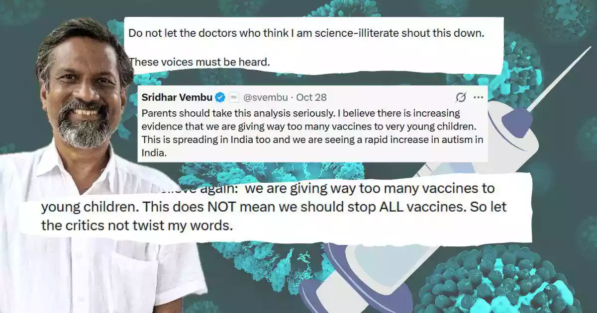 When Sridhar Vembu, the founder of Zoho, took to social media on October 28 to endorse a controversial report linking vaccines to autism