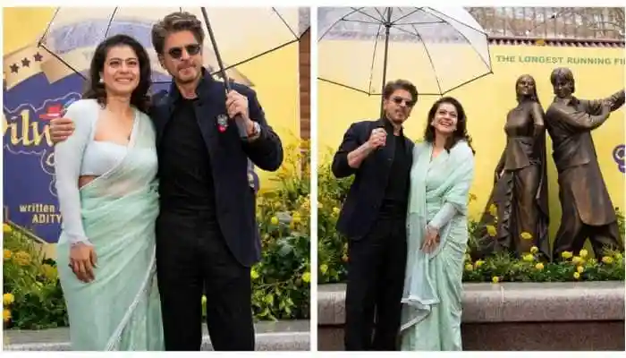 SRK And Kajol Unveil Iconic Raj–Simran Bronze Statue At London