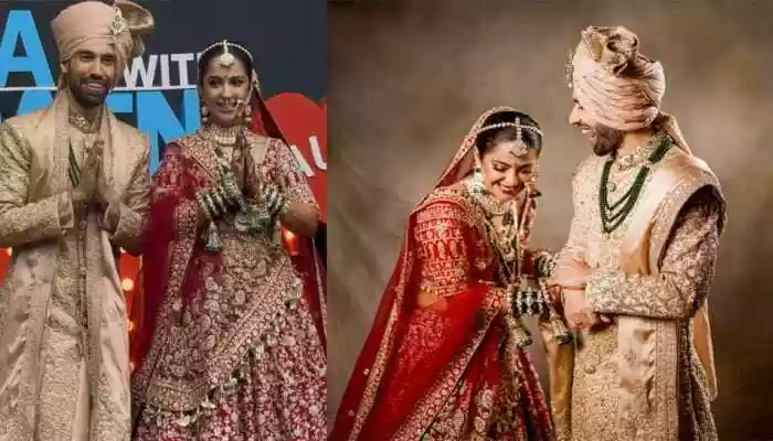 <strong>Avika Gor and Milind Chandwani Wedding:</strong> Avika wore a stunning blood red coloured bridal lehenga-choli with traditional heavy jewellery while the groom Milind looked dapper in a beige sherwani and safa along with emerald neckpiece. New Delhi: Famous television actress Avika Gor has tied the knot with her longtime beau Milind Chandwani on Tuesday amid much pomp and show. The wedding ceremony took place on the sets of the reality show Pati, Patni Aur Panga, in which they are currently participants. Family, friends and celeb guests attended the gala event.