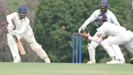 Fighting half-centuries from Sukirt Pandey (73 batting) and Ninad Rathva (66) ensured Baroda's recovery from a wobbly start as the visitors made 247 for five