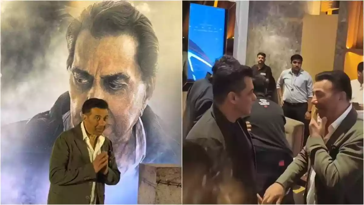 Sunny Deol Gets Emotional Posing With Dad Dharmendra’s Poster