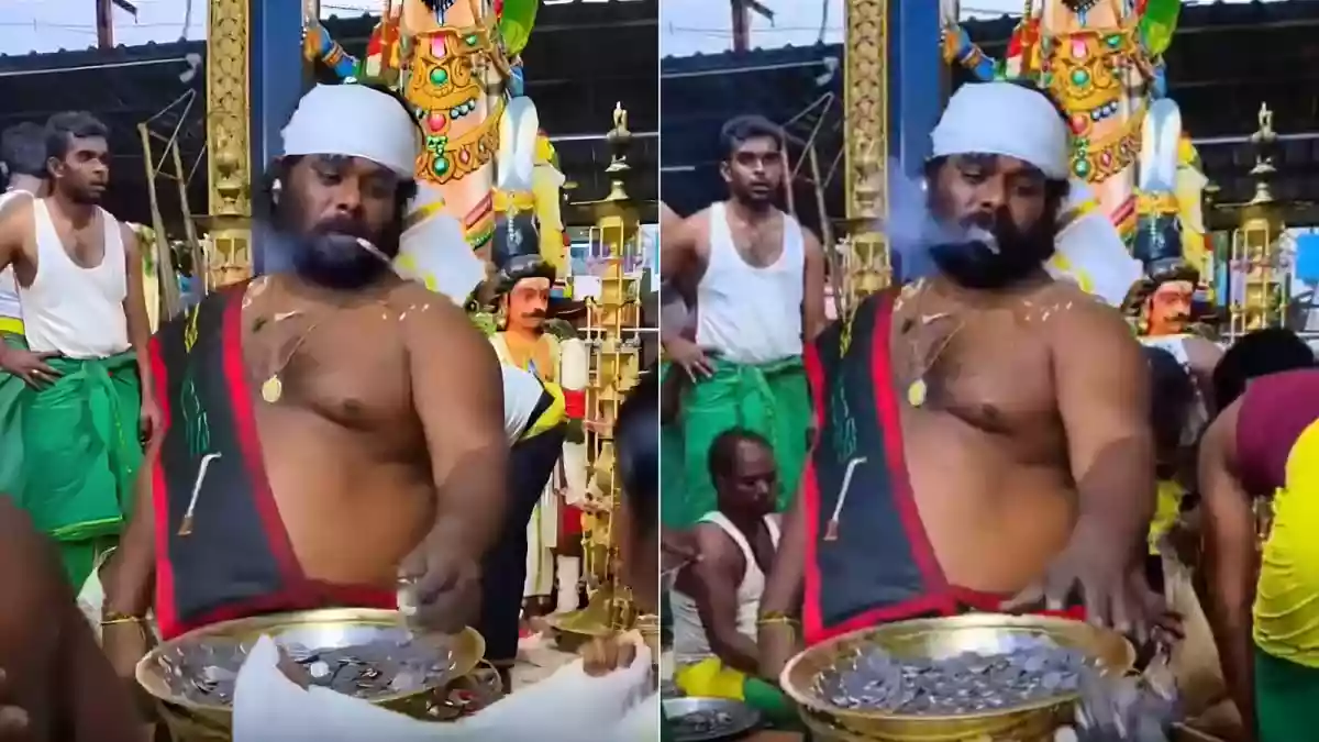 A temple festival in Tamil Nadu has sparked intense discussion online after a viral video showed devotees being handed over coins as prasad instead of making
