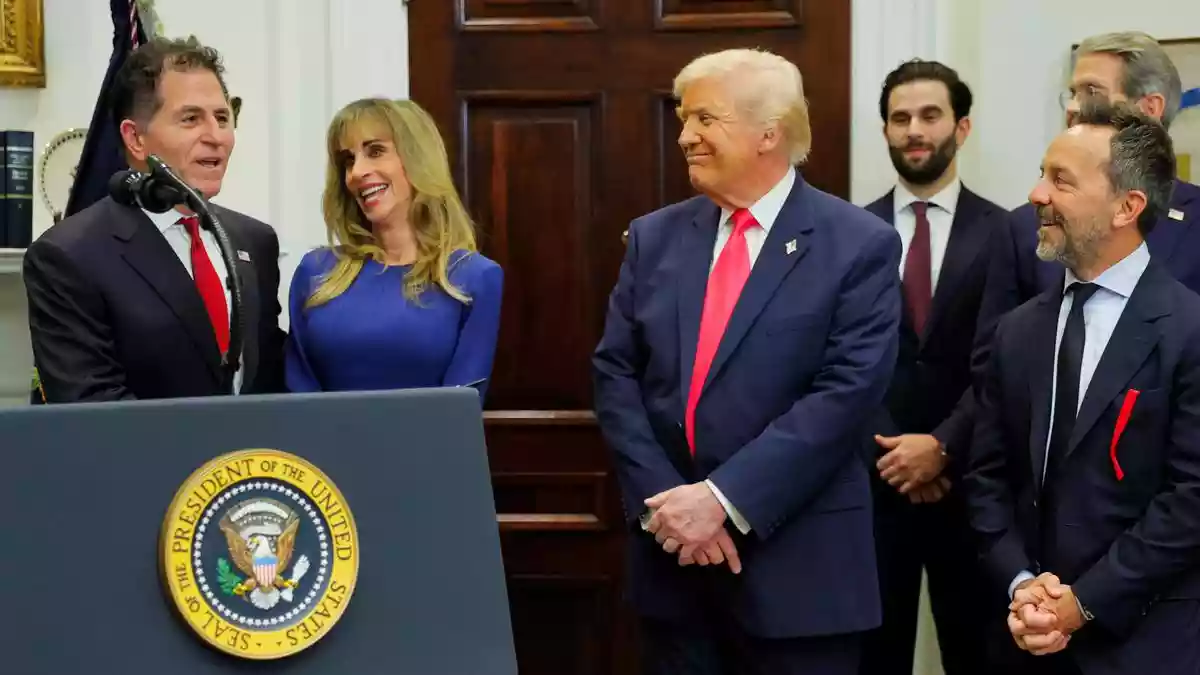 Computer tycoon Michael Dell and his wife Susan said Tuesday they were giving $6.25 billion to children's trust funds under a scheme set up by US President