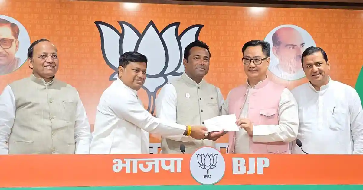 Tennis player Leander Paes joined the Bharatiya Janata Party on Tuesday at the party headquarters in New Delhi, ahead of the West Bengal Assembly elections