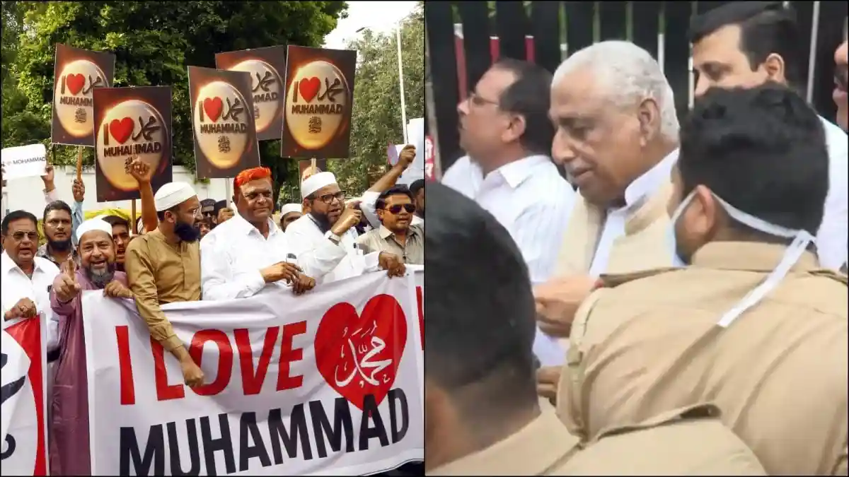 Tensions escalated over the ‘I Love Muhammad' row as Uttar Pradesh Leader of Opposition, Mata Prasad Pandey, was stopped by police while trying to leave for tension-hit Bareilly, which was the centre of protests last week. Pandey was leading a 14-member delegation of Samajwadi Party MPs and MLAs, who were directed by party chief Akhilesh Yadav to visit Bareilly after the ‘I Love Muhammad' protests on September 26. However, the delegation was halted by police, who cited law and order concerns.