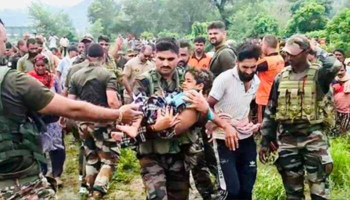 The Army also posted pictures of its soldiers helping with the rescue of injured people, shifting them to safety so that they can be evacuated on time for medical attention. New Delhi: The Indian Army was at the forefront of the relief and rescue operation on Sunday in Jammu and Kashmir's Kathua district, where four people were killed and many were injured in flash floods triggered by a cloudburst in the Ghati area.