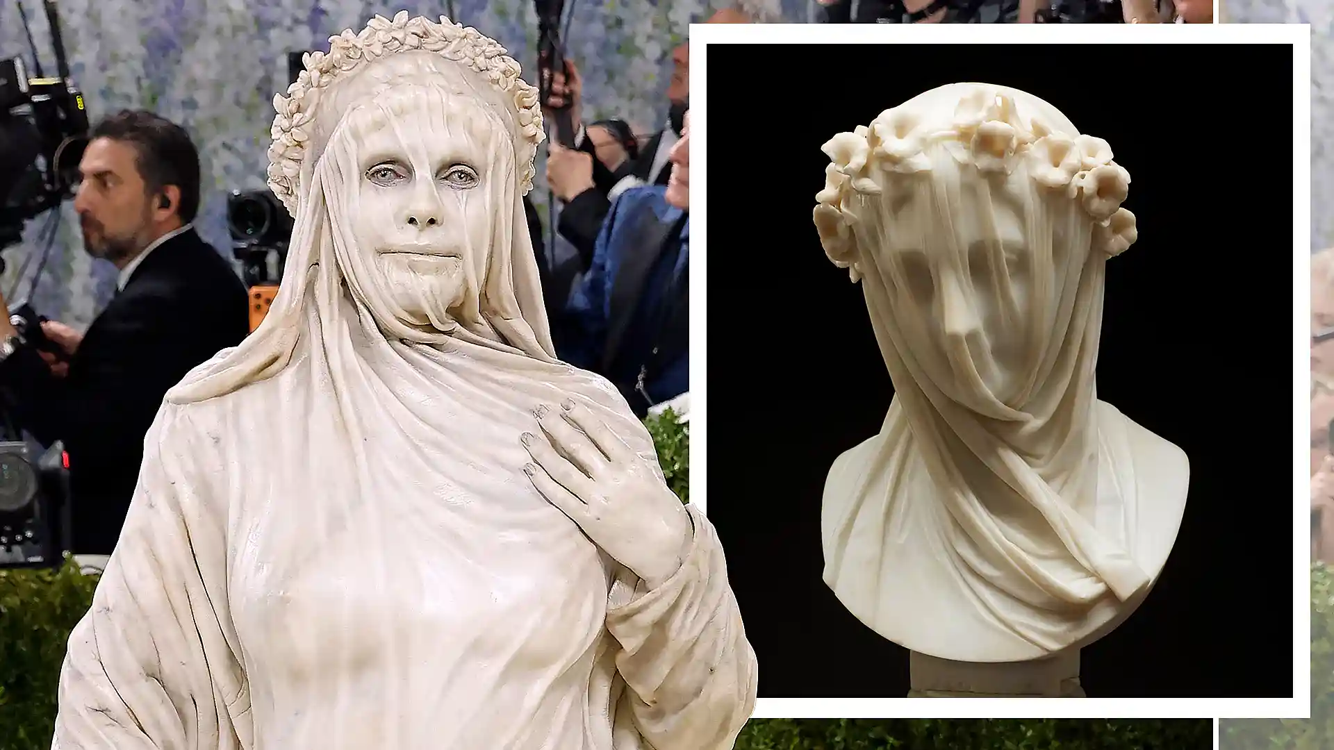 From Heidi Klum as a veiled Vestal virgin to singer Ciara as a gold-encrusted bust of Nefertiti, here is the art behind the fashion at the Met Gala