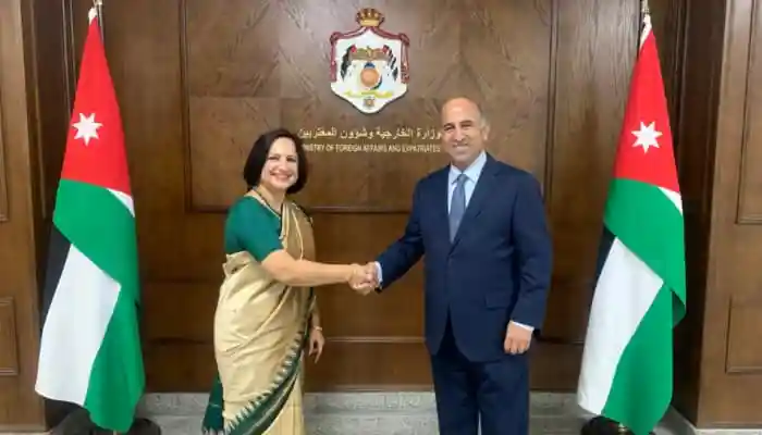 The consultations were co-chaired by Secretary (CPV & OIA) Arun Kumar Chatterjee and Majed T Qatarneh, Secretary General of the Ministry of Foreign Affairs and Expatriates of Jordan. The last round of Foreign Office Consultations between India and Jordan was held virtually in 2020.The consultations were co-chaired by Secretary (CPV & OIA) Arun Kumar Chatterjee and Majed T Qatarneh, Secretary General of the Ministry of Foreign Affairs and Expatriates of Jordan. The last round of Foreign Office Consultations between India and Jordan was held virtually in 2020.Secretary (South) Neena Malhotra, on her official visit to Jordan, met Secretary General Daifallah Ali Al-Fayez and Ambassador Mohammed Abu Wendi, Director of Asia and Oceania Affairs, Ministry of Foreign Affairs and Expatriates of the Hashemite Kingdom of Jordan on 13 October, as per an official statement by the Ministry of External Affairs (MEA).The visit is also a part of the high-level exchanges in the 75th year of the establishment of diplomatic relations between the two countries.