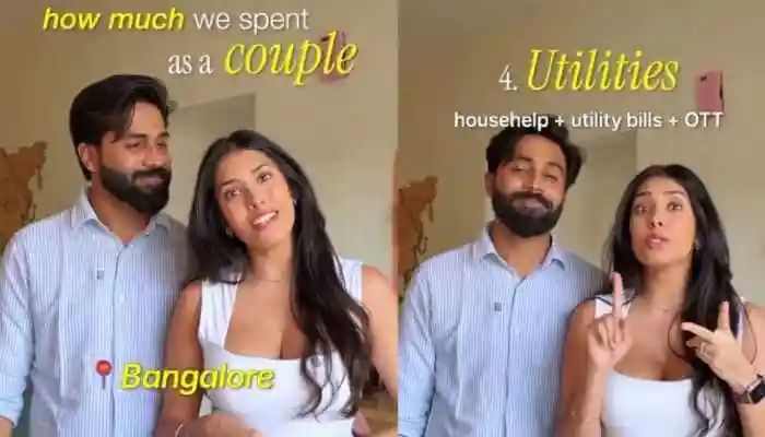 The debate has since gone beyond the couple, sparking discussions on social media about financial priorities, work-life balance, and the rising cost of living in metro cities like Bengaluru. A young couple's revelation of their nearly Rs 6 lakh monthly spending has taken the internet by storm, sparking debates on luxury living, affordability, and lifestyle choices in urban India.The debate has since gone beyond the couple, sparking discussions on social media about financial priorities, work-life balance, and the rising cost of living in metro cities like Bengaluru.A young couple's revelation of their nearly Rs 6 lakh monthly spending has taken the internet by storm, sparking debates on luxury living, affordability, and lifestyle choices in urban India.In the viral video, the couple broke down their August expenses, which added up to approximately Rs 5.9 lakh. Their biggest outlay was on travel, with Rs 3.5 lakh spent on two international and two domestic trips, covering flight tickets and hotel bookings.