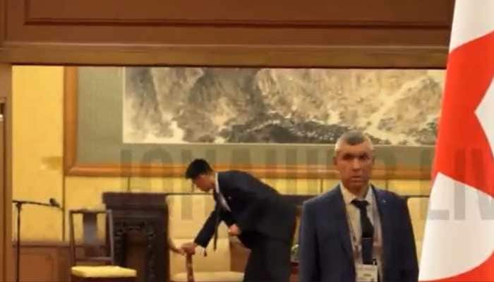 The footage, first posted on Telegram, shows Kim's staff springing into action immediately after the leaders' talks concluded. One aide carefully polished the backrest of Kim's chair, while another wiped the armrests and surrounding furniture. <strong>New Delhi: </strong>A bizarre scene unfolded after North Korean leader Kim Jong Un's high-profile meeting with Russian President Vladimir Putin in Beijing, as his aides were caught on video meticulously cleaning every surface he had touched, prompting widespread speculation about his obsessive security measures.