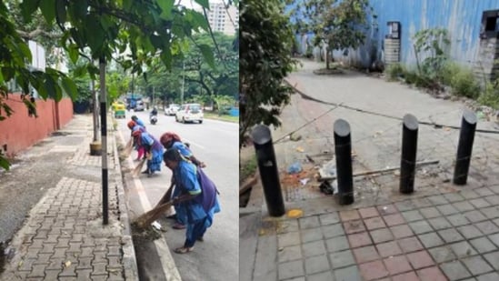The Greater Bengaluru Authority (GBA) has launched an intensive cleaning drive around the Majestic area after a latest viral video by a Canadian national exposed the sorry state of the city's footpaths. Photos of the operation, which focused on clearing and repairing pedestrian walkways, were shared on X, where the authority claimed it was working to ensure cleaner and safer walking spaces.