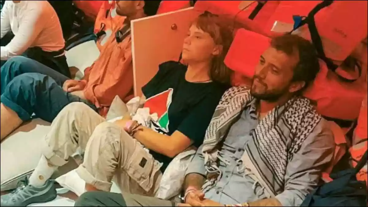 The Israeli foreign ministry has released pictures of the passengers, including that of Swedish climate campaigner Greta Thunberg, of the Gaza-bound Global Sumud Flotilla <strong>that was intercepted by Israeli forces</strong> while attempting to break through the blockade of the Palestinian territory to distribute aid.