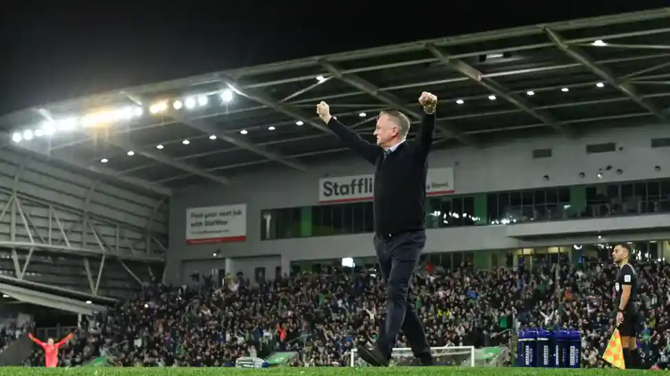The moment Trai Hume's lofted effort made its way into the unguarded net, Windsor Park erupted.</b> It was a wave of unbridled joy, with a hint of relief, as a wall of noise made its way around south Belfast. The goal by Hume, who grew up playing at Windsor Park for Linfield before making the leap to Sunderland, secured a 2-0 win and a huge three points as Northern Ireland look to reach a first World Cup in 40 years.The moment Trai Hume's lofted effort made its way into the unguarded net, Windsor Park erupted.</b>It was a wave of unbridled joy, with a hint of relief, as a wall of noise made its way around south Belfast.The goal by Hume, who grew up playing at Windsor Park for Linfield before making the leap to Sunderland, secured a 2-0 win and a huge three points as Northern Ireland look to reach a first World Cup in 40 years.Defeat would have all but ended hopes of automatic qualification.Now, against the odds, they are joint-top of Group A on six points after three matches, tied with Germany and Slovakia.