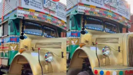 A colourful slice of India is going viral on social media after a video shows a full-blown desi-style truck being dispatched to the US. The clip