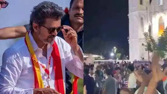 Thousands of fans gather at Velankanni church in hope of meeting Vijay