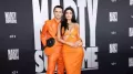 Timothée Chalamet and girlfriend Kylie Jenner wore matching orange Chrome Hearts outfits at the Los Angeles premiere of Marty Supreme on December 8