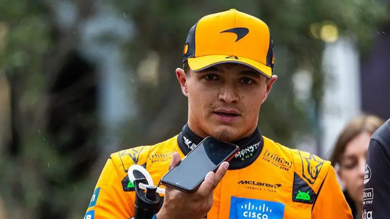 Title rivals Lando Norris and Oscar Piastri start the Azerbaijan Grand Prix seventh and ninth following a chaotic qualifying session that ran to double its normal length.</b> The Baku street circuit is notorious for creating incident - its combination of long straights and tight, right-angled corners are bounded by walls, so mistakes tend to be punished.