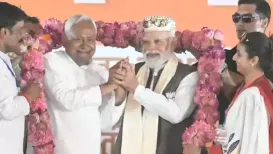 Today's Chanakya exit poll projected a comfortable win for the National Democratic Alliance (NDA) of the Bharatiya Janata Party (BJP) and the Janata Dal-United