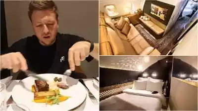 Travel vlogger takes ‘world’s most expensive first-class flight’ for $10