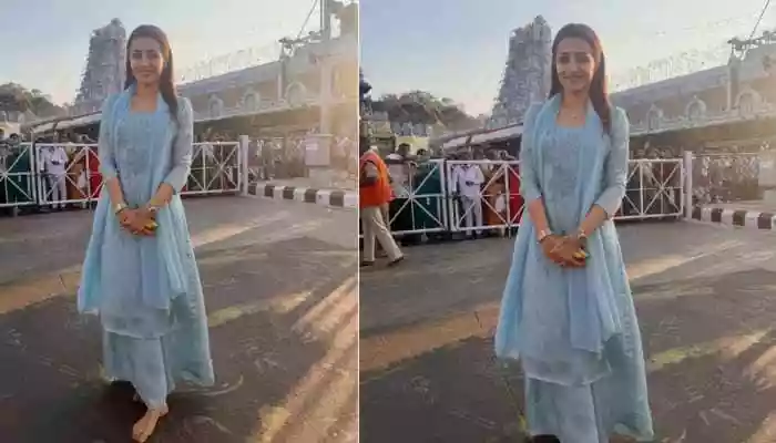 Trisha Krishnan visits Sri Venkateswara Temple in Tirupati