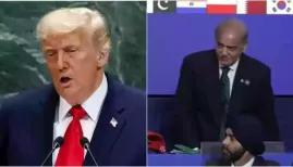 US President Trump ordered Pakistan PM Shehbaz Sharif to stand at the 2026 Board of Peace Summit while claiming he averted a nuclear war with 200% tariffs