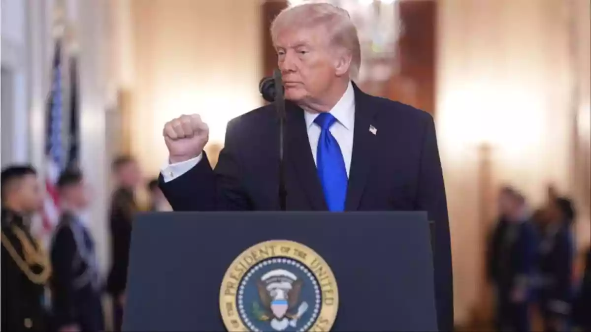 US President Donald Trump on Saturday praised Pakistan while responding to questions from reporters about the ongoing military escalation between Pakistan and