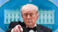 President Donald Trump addressing reporters at the White House after he and other top leaders of the United States were evacuated from an annual dinner of