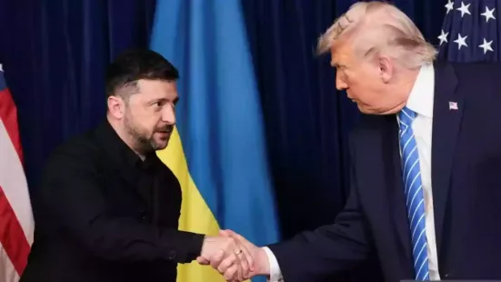 Donald Trump and Volodymyr Zelensky said progress had been made to end the Ukraine war during Florida talks but the US leader added 