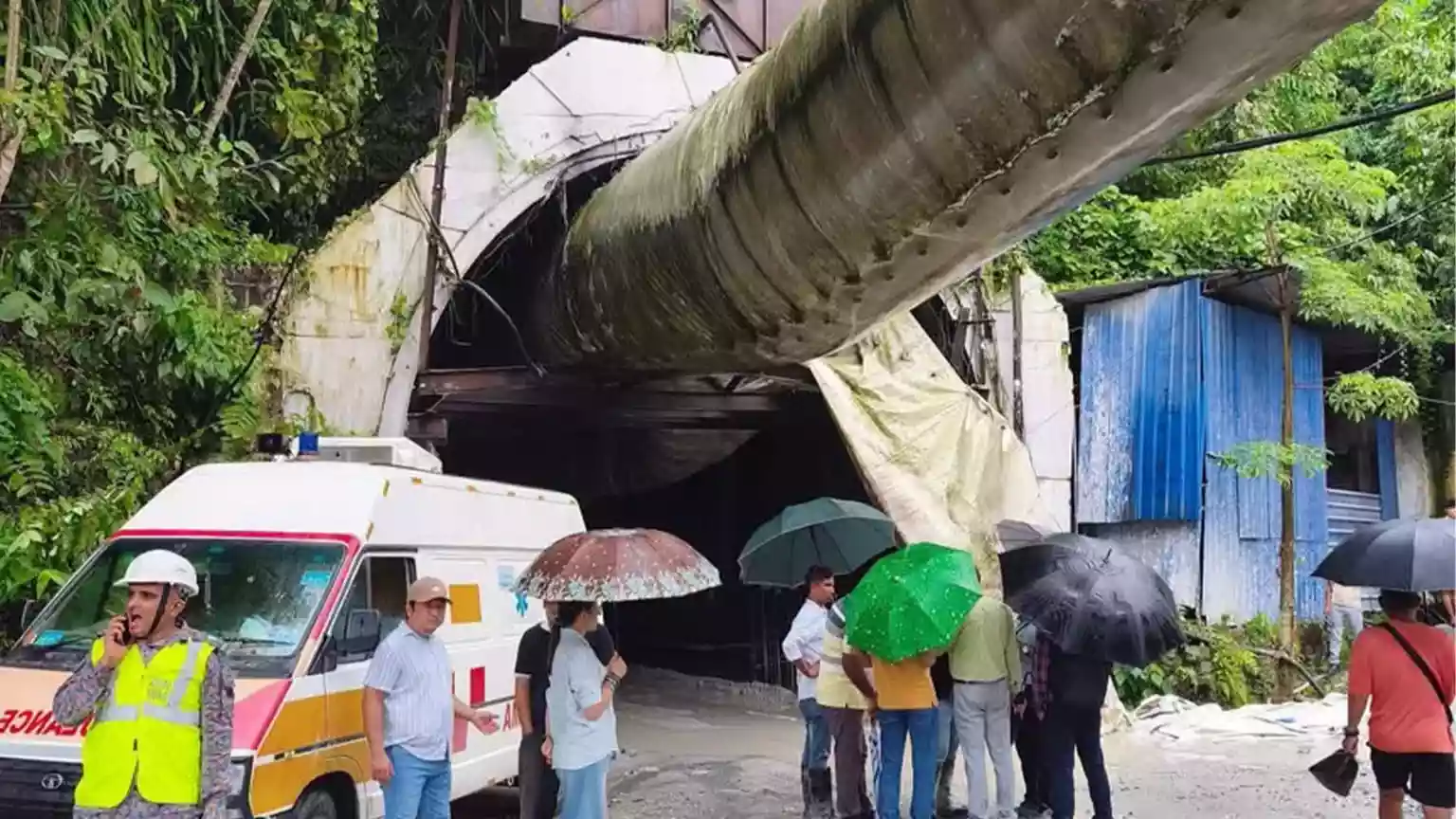 Twenty-five men working in an under-construction tunnel in India's north-eastern Sikkim state were killed after a portion of it collapsed following a gas