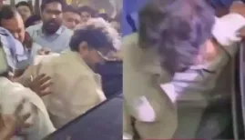 <strong>Vijay Thalapathy Trips: Videos of Vijay falling off before entering his car as fans get overwhelmed upon his airport spotting went viral on