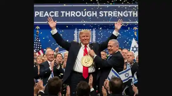 US President Donald Trump has coveted the Nobel Peace Prize for years. With hours to go until the announcement of this year's winner of the prestigious award, social media is abuzz with chatter around the matter. Amid the several posts, one has stood out, surprising people. It is a video that captures farmers in Israel, carving a huge message that shows support for the American leader.US President Donald Trump has coveted the Nobel Peace Prize for years. With hours to go until the announcement of this year's winner of the prestigious award, social media is abuzz with chatter around the matter. Amid the several posts, one has stood out, surprising people. It is a video that captures farmers in Israel, carving a huge message that shows support for the American leader.A video of the moment captures the message being written on a huge field using tractors. At the end of the clip, a bird's-eye view of the note is revealed. It reads, “Nobel 4 Trump.”“Farmers in Israel carved a clear message into a field to thank President Trump for brokering the Israel-Hamas peace plan,” reported Fox News. A few local reporters said a group of Yom Kippur War veterans created the massive carving. The Yom Kippur War was fought in 1973 between Israel and a coalition of Arab states led by Egypt and Syria.