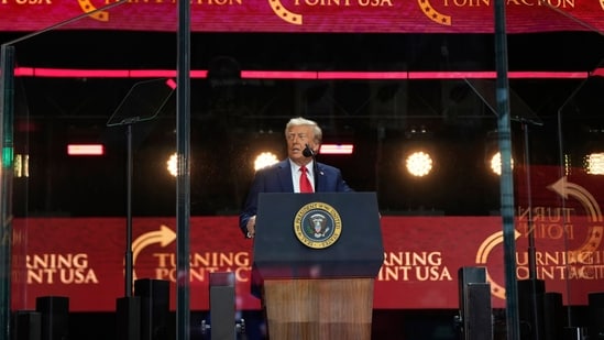 US President Donald Trump on Sunday, spoke at the memorial for far-right activist Charlie Kirk. Speaking at the service, he called Charlie a devoted husband, father, son, Christian, patriot and a 'giant of his generation' who was killed for 'speaking for freedom and justice for God.'