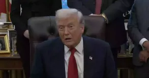 United States President Donald Trump on Monday said that Washington will bring down the tariffs imposed on India “at some point” and claimed that