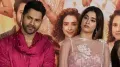 Varun Dhawan and Janhvi Kapoor touched down at Udaipur airport together to attend the wedding of Netra Mantena, the daughter of US-billionaires Padmaja and