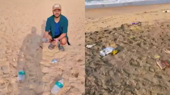 Vlogger calls out plastic littering on Kerala’s Varkala beach